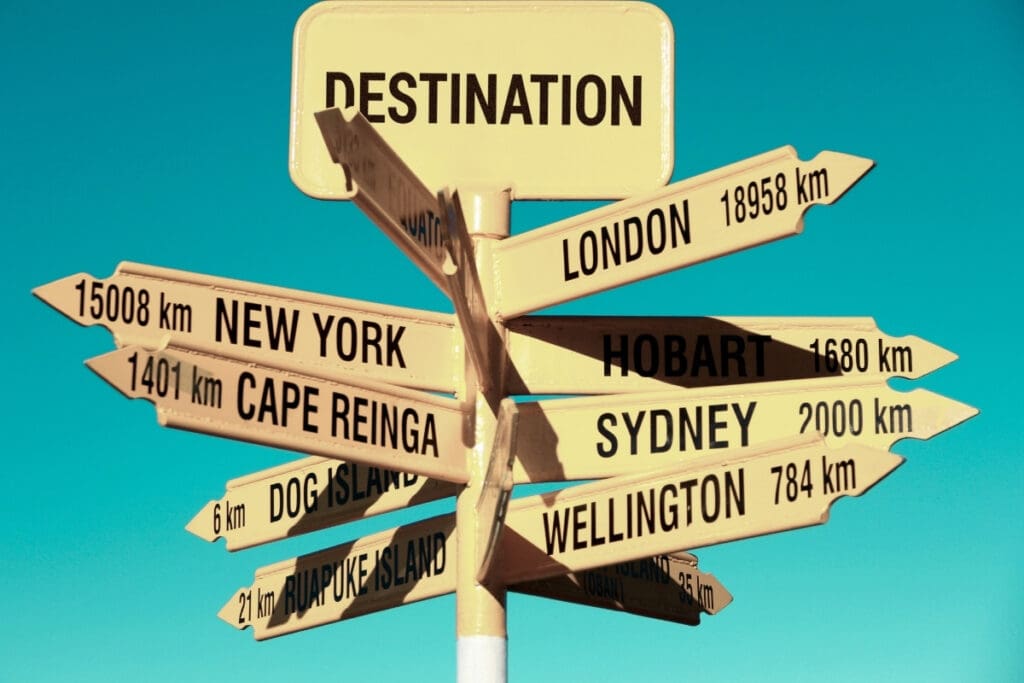 Destination signposts - yacht crew bucket list