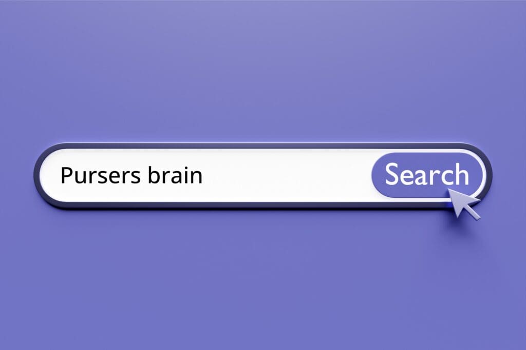 search tab with the text 'Pursers brain' in the search box