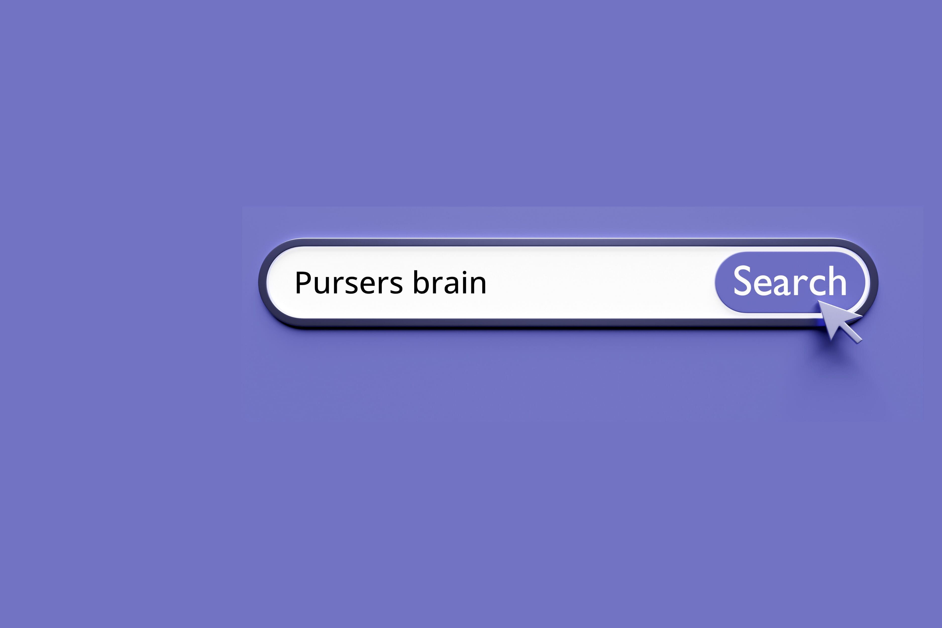 Search bar with search term pursers brain
